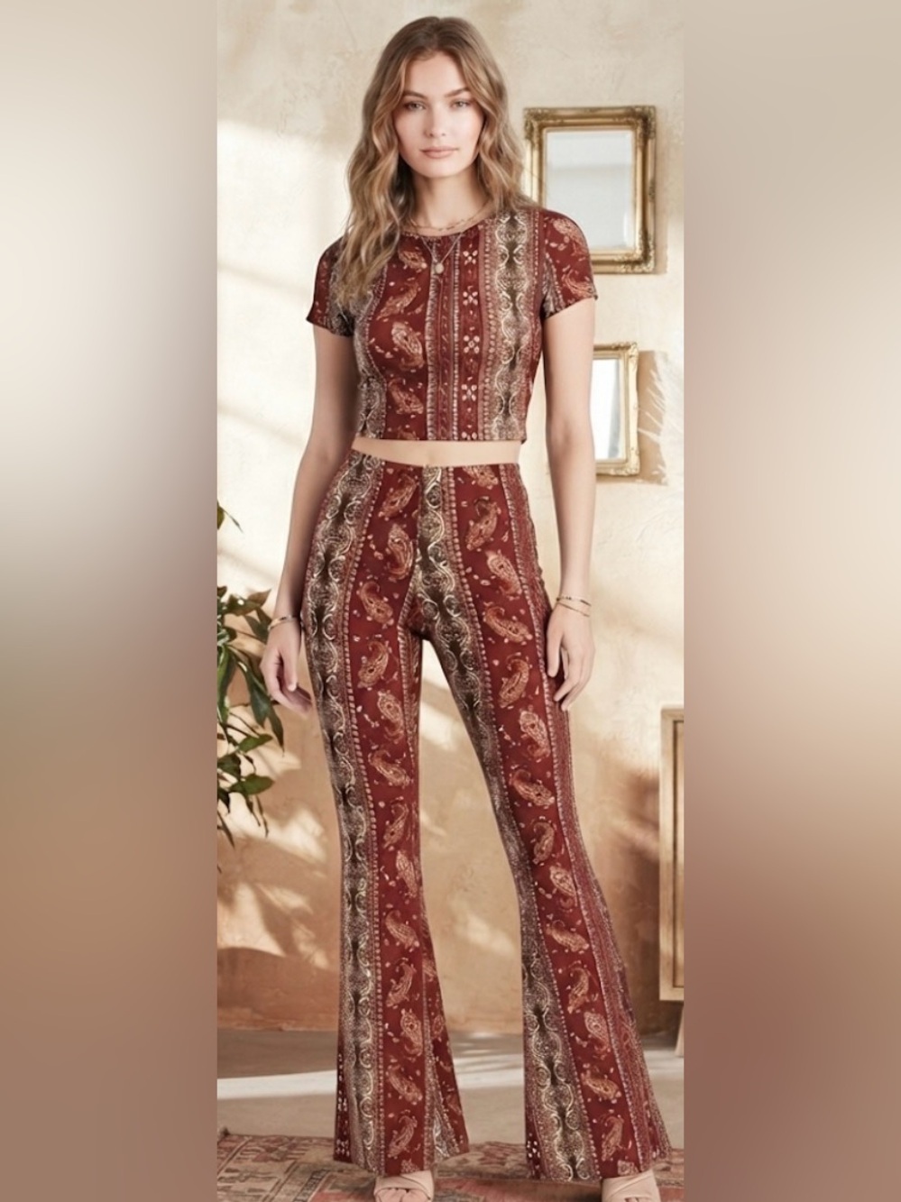 Windsor Bohemian Flare Pants Size Large